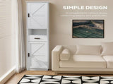 69" H Tall Bathroom Storage Cabinet with 2 Barn Doors and 1 Drawer, Narrow Storage Unit, Adjustable 59463192
