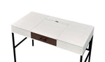 ZUN Verster Natural & Black Finish Writing Desk W/USB B2726P288028