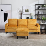 UNITED WE WIN Sofa for three, solid wood frame, Chenille fabric, side pocket, with two cup holders, W1568142737