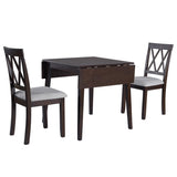 ZUN 3 Piece Kitchen Dining with Drop Leaf Dining Table and 2 Dining Upholstered Chairs, Dining Room 74358857