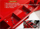 Upgrade 3-Tier Rolling Tool Cart with Lockable Wheels, Heavy Duty Steel Utility Cart, Kitchen Cart 76361782