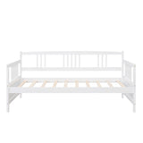 Twin Size Daybed Wood Bed with Twin Size Trundle,White WF295030AAK