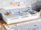Twin Size Floor Platform Bed with Full-length Guardrails, Low Profile Twin Bed Frame, No Box Spring W1580P438763