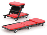 Foldable Garage Creeper with Padded Seat, 6 Universal Casters Dual-Mode Repair Tool for Workshop 44456056