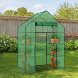 Mini Walk-in Greenhouse with PE Cover, 4-Shelf Indoor Outdoor Plant Gardening Green House for Garden 50711316