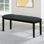 ZUN Black Bench Dining Room Upholstered Seat Gray Fabric Bench Simple Modern design B011P246313