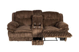 Manual Motion Loveseat Recliner Fur-Like Corduroy in Chocolate B089P296897
