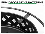 30 Inch Round Outdoor Wood Pit, Heavy Duty Wrought Iron Firepit with Hinged Spark 98743437
