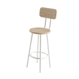 ZUN Bar table, equipped with 2 bar stools , with backrest and partition W57868876