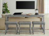 59 Inch Bar, Dining, Sofa with Power Outlet, 3 Upholstered Stools, 4 Piece Bar 81873014