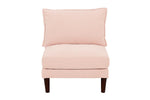 ZUN Beautiful Blush Pink Armless Chair Morgan Fabric 1pc Chair Pillow Soft Cushion Wood Legs Living Room B011P278578