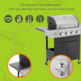Propane Grill 4 Burner Barbecue Grill Stainless Steel Gas Grill with Side Burner, 46,500 BTU Outdoor W3212P279748