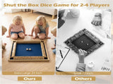 24" Natural Pine Wood Shut the Box Game, 2-4 Players, 10 Number Tiles & 2 Dice for Family/Party 06855640