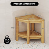 Bathroom Shower Chair,Teak Wood Shower Bench with Storage Shelf 84391729