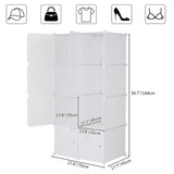 ZUN 8 Cube Organizer Stackable Plastic Cube Storage Shelves Design Multifunctional Modular Closet 74329266