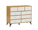 ZUN CABINET WOOD MDF BOARDS, 9 Drawers Dresser, WOOD COLOUR 50062469