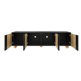 Farmhouse TV Stand with Cable Holes for TVs up to 75", Cream Style Media Console with Rebound N721P288695B