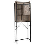 Retro Style MDF With Triamine Iron Frame Sliding Door Three-Layer Rack Bathroom Cabinet 54703194