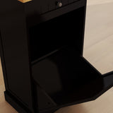 One Drawers and One-Compartment Tilt-Out Trash Cabinet Kitchen Trash Cabinet-Black W1120127325