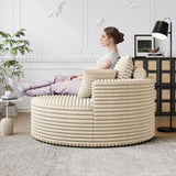 50"L Corduroy Sponge single sofa,No Assembly Required,Fluffy Modern Sleeper Chair for Living room, W834P337431