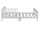 Wooden Baby Toddler Bed Children Bedroom Furniture with Safety Guardrails White 73507960