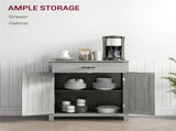 Farmhouse Sideboard Cabinet with Barn Doors & Stone Top, Kitchen Buffet Cabinet with Drawer & 83957721