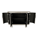 Modern Curved Sideboard 47.2-Inch Decorative Storage Cabinet Wooden Console Table Coffee Bar Cabinet W757P190336