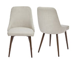 Oslo Modern Upholstery Side Dining Chair Set of 2, Beige B091P183401