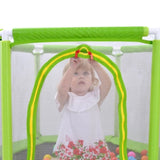 ZUN 55'' Toddlers Trampoline with Safety Enclosure Net and Balls, Indoor Outdoor Mini Trampoline for 57649214