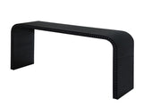 Black wood Console Table, 59in Entryway Table, Curved Waterfall-style Table,Console table with wood W2729P239168