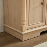 Farmhouse Style Kitchen Storage Cabinet, Large Wall Cabinet with Drawers and Doors in Roman Column W2393P300548