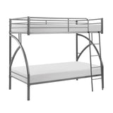 Gray Metal Frame Twin/Twin Bunk Bed, Youth Bed, Youth Bedroom Furniture, Easy Assembly B011P248592