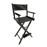 Casual Home Director's Chair, Black Frame/Black Canvas,Suitable for adults, foldable style, 2pcs/set W49532121