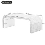 TREXM Minimalist Coffee Table with Curved Art Deco Design for Living Room or Dining Room WF317095AAD