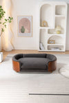 ZUN Scandinavian style Elevated Dog Bed Pet Sofa With Solid Wood legs and Walnut Bent Wood Back, W794125953