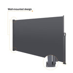 ZUN 118" x 71" Retractable Side Screen Awning, UV Resistant and Waterproof Patio Privacy Screen,Dark 96590280