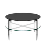 ZUN Round Coffee Table with Interchangeable Wood and Glass Top B03549008