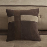 7 Piece Faux Suede Comforter Set Brown Cal King B03596969