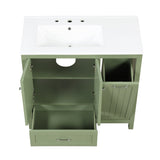 ZUN 36" Bathroom Vanity with Sink, One Cabinet with Two doors and One Big Drawer and One Flip Drawer, 04654643