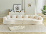 Curved Sectional Sofa, 111.5-inch Oversized Modern Bone-Free Cloud Sofa with 6 Pillows Luxury W3505P456570