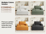 42.8" Oversized Chaise Lounge Chair with Storage Ottoman, Corduroy Sofa Bed with Cup Holders & USB N765P350851Y