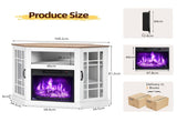White Washed Cabinet with Vintage Brown Top, 109.5*51*81.3cm, Embossed Particle Board with Melamine 29851052