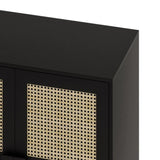 4-Doors Rattan Mesh Storage Cabinet, Sideboard with Eight Storage Spaces, for Entryway, Living Room, W757P198555