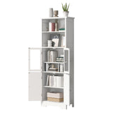 ZUN White Tall Storage Cabinet with Shelves and Doors for Bathroom, Kitchen and Living Room, MDF Board WF295070AAK