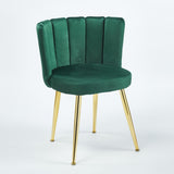 Modern GREEN dining chair with iron tube golden color legs, velvet and comfortable W234P256815
