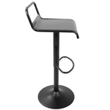 Emery Industrial Adjustable Barstool with Swivel in Black by LumiSource - Set of 2 B202P222291