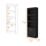 ZUN Durango Bookcase, Three Shelves, Double Door Cabinet B128P148909