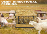 Large Capacity Hay Feeder with Detachable Grain Tray, Heavy Duty Steel 2 in 1 Hay Rack, Multiple 79107456