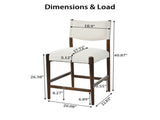 26.4" Solid Wood Counter Height Barstools, Modern Bar Stools Set of 2, Linen Upholstered Kitchen N762P411383A