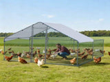 Large Peak Walk-in Chicken Coop, Heavy Duty Metal Chicken Run for Chickens with Waterproof and 41944564
